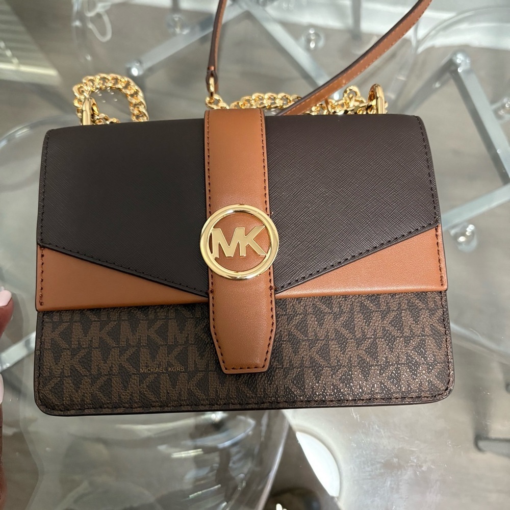 Michael Kors Greenwich Brown Multi Flap Crossbody - Picture 5 of 7